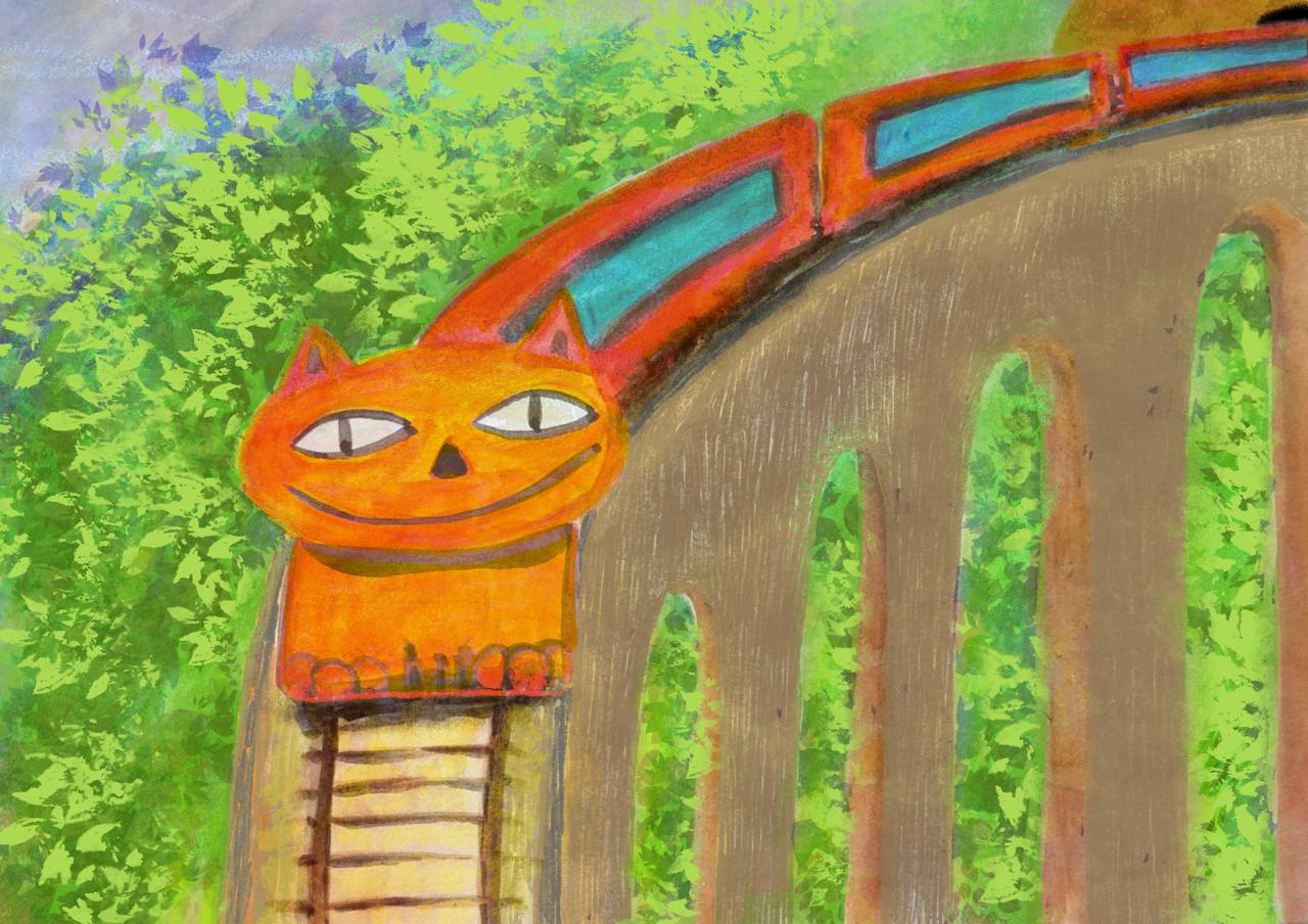 Chat dans un train